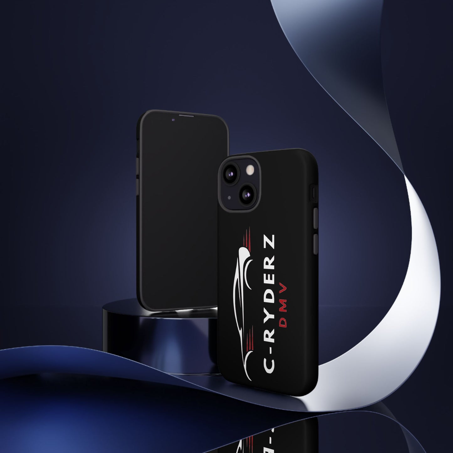 C-Ryderz DMV Black Slim Phone Case — Sporty Car Silhouette Protective Cover Printify