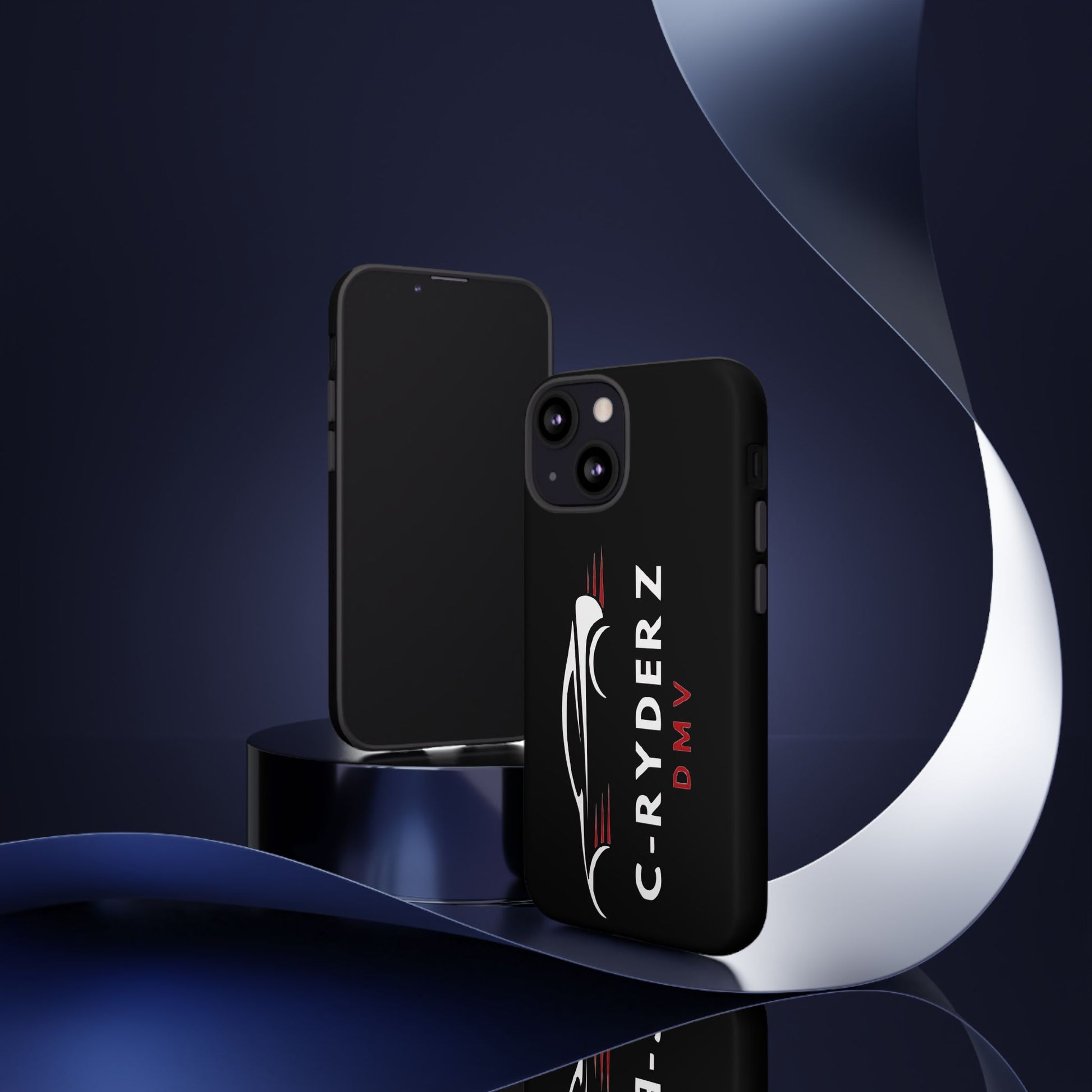C-Ryderz DMV Black Slim Phone Case — Sporty Car Silhouette Protective Cover Printify