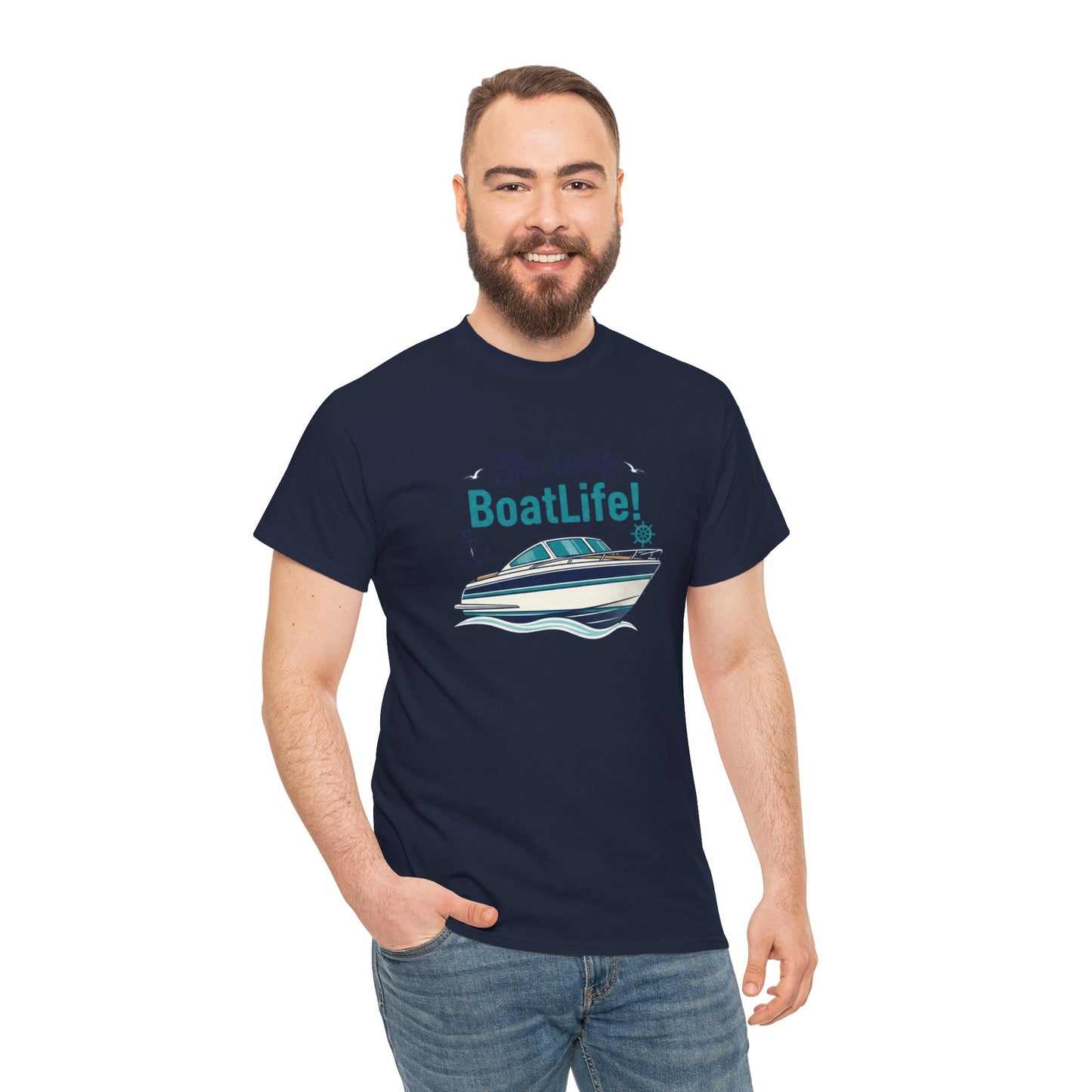 Boat Life T-Shirt — "She Loves BoatLife!" Graphic Tee for Boating Fans