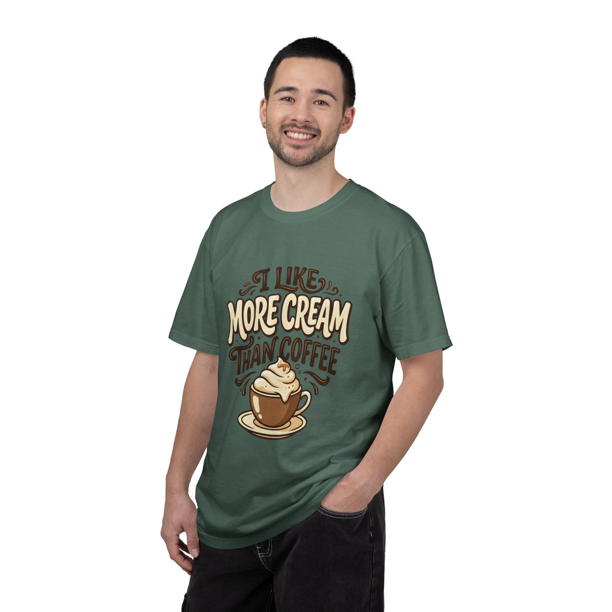 Coffee Tee — "I Like More Cream Than Coffee" Graphic T-Shirt