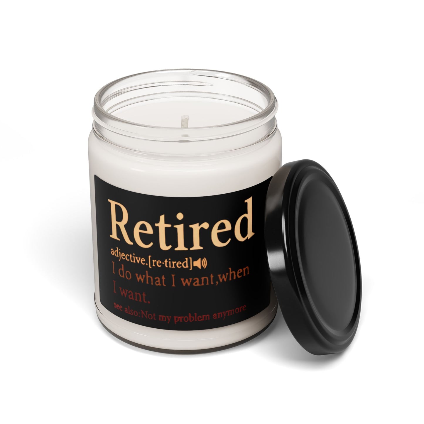 Retired Definition Scented Soy Candle — 9oz Funny Retirement Gift