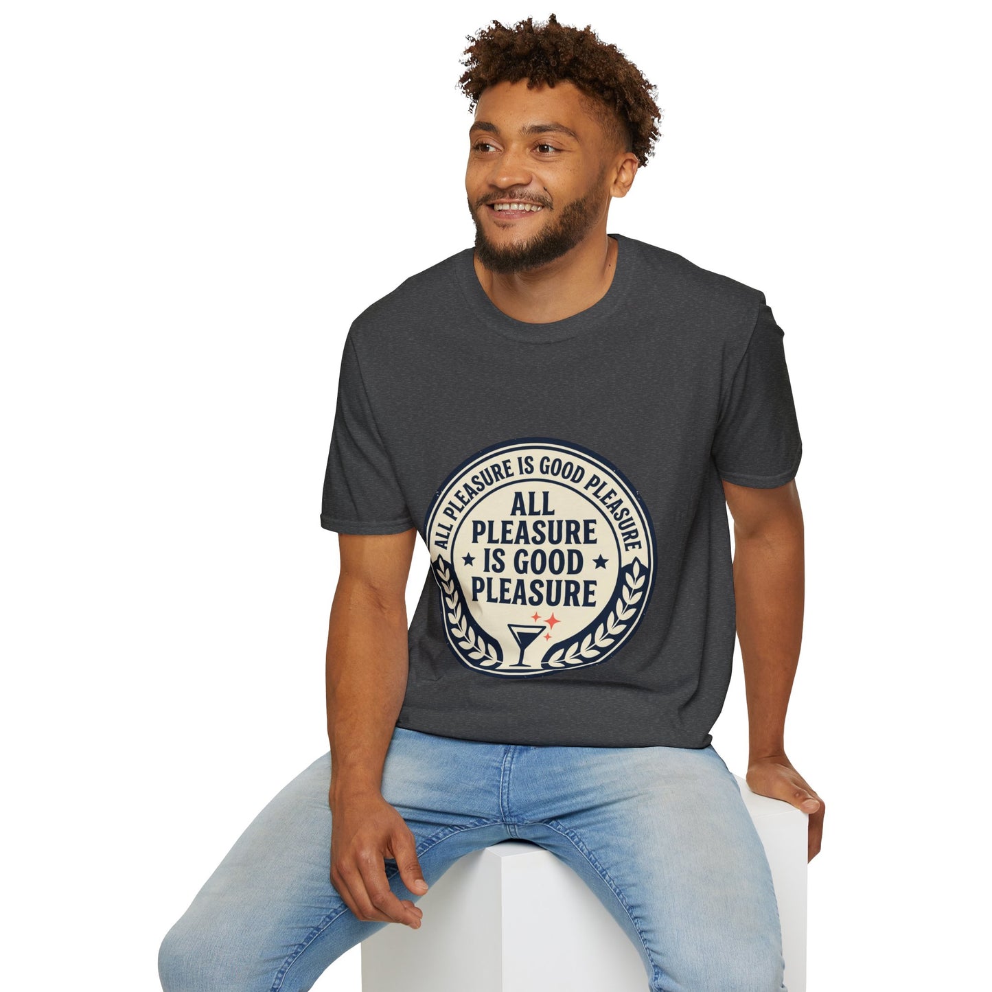 "All Pleasure Is Good Pleasure" Vintage Badge Tee