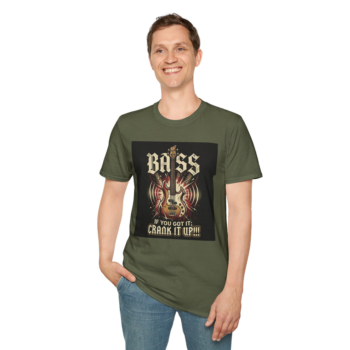 Bass Guitar T-Shirt — "Bass: If You Got It, Crank It Up!" Rock Music Tee