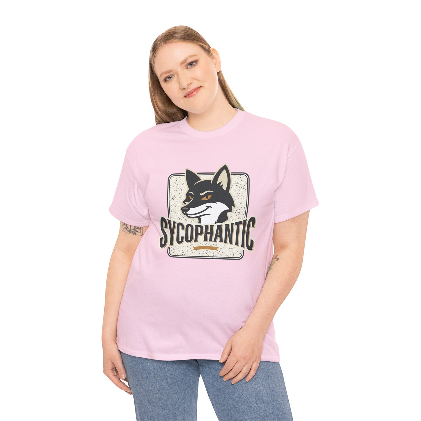 Sycophantic Fox Graphic Tee — Retro Animal Logo T-Shirt
