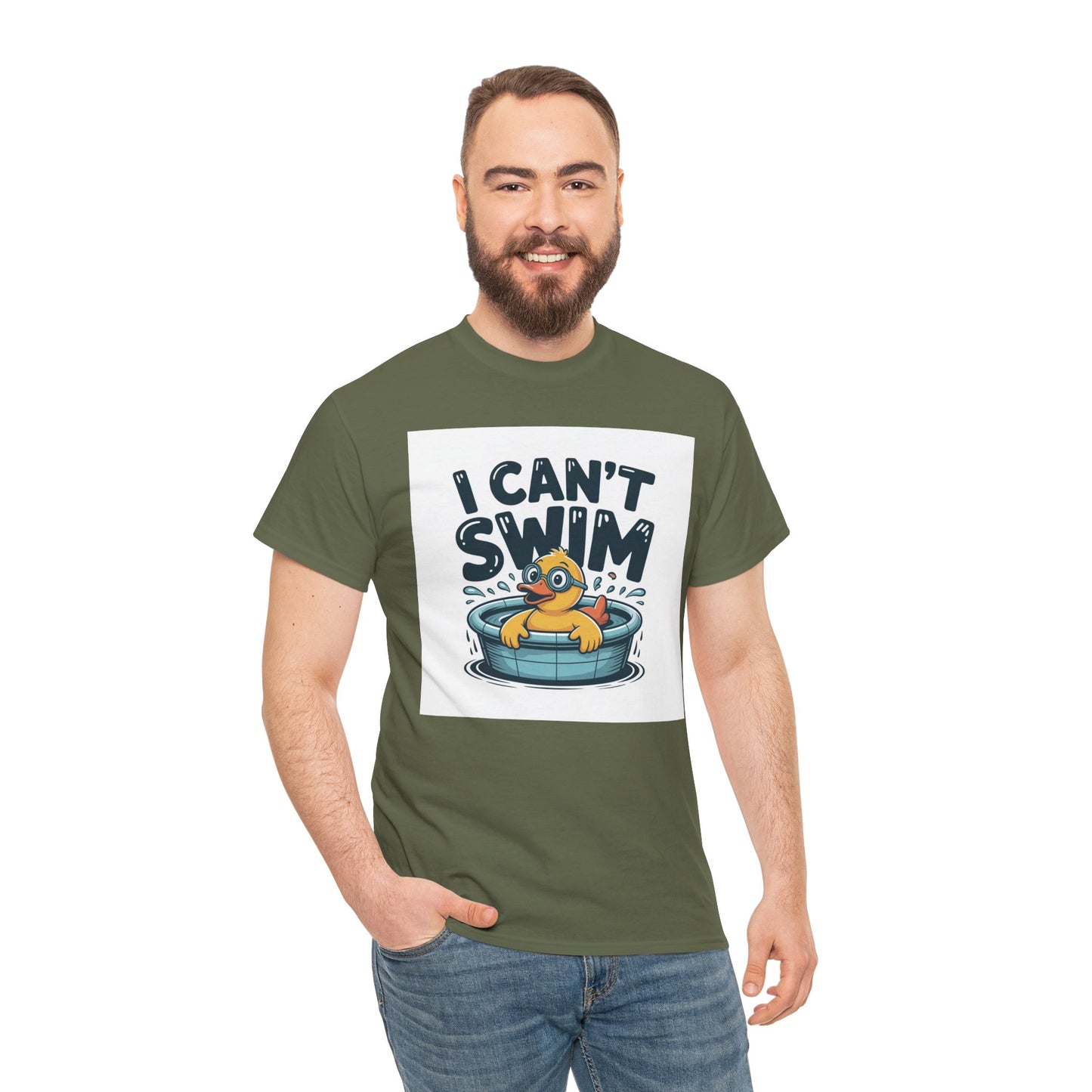 I Can't Swim Duck T-Shirt — Cute Funny Pool Float Graphic Tee