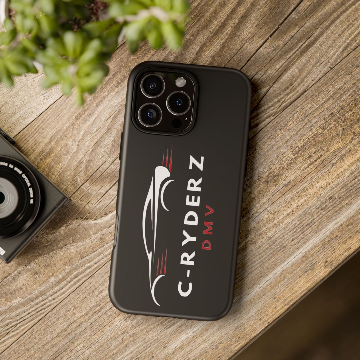 C-Ryderz DMV Black Slim Phone Case — Sporty Car Silhouette Protective Cover Printify