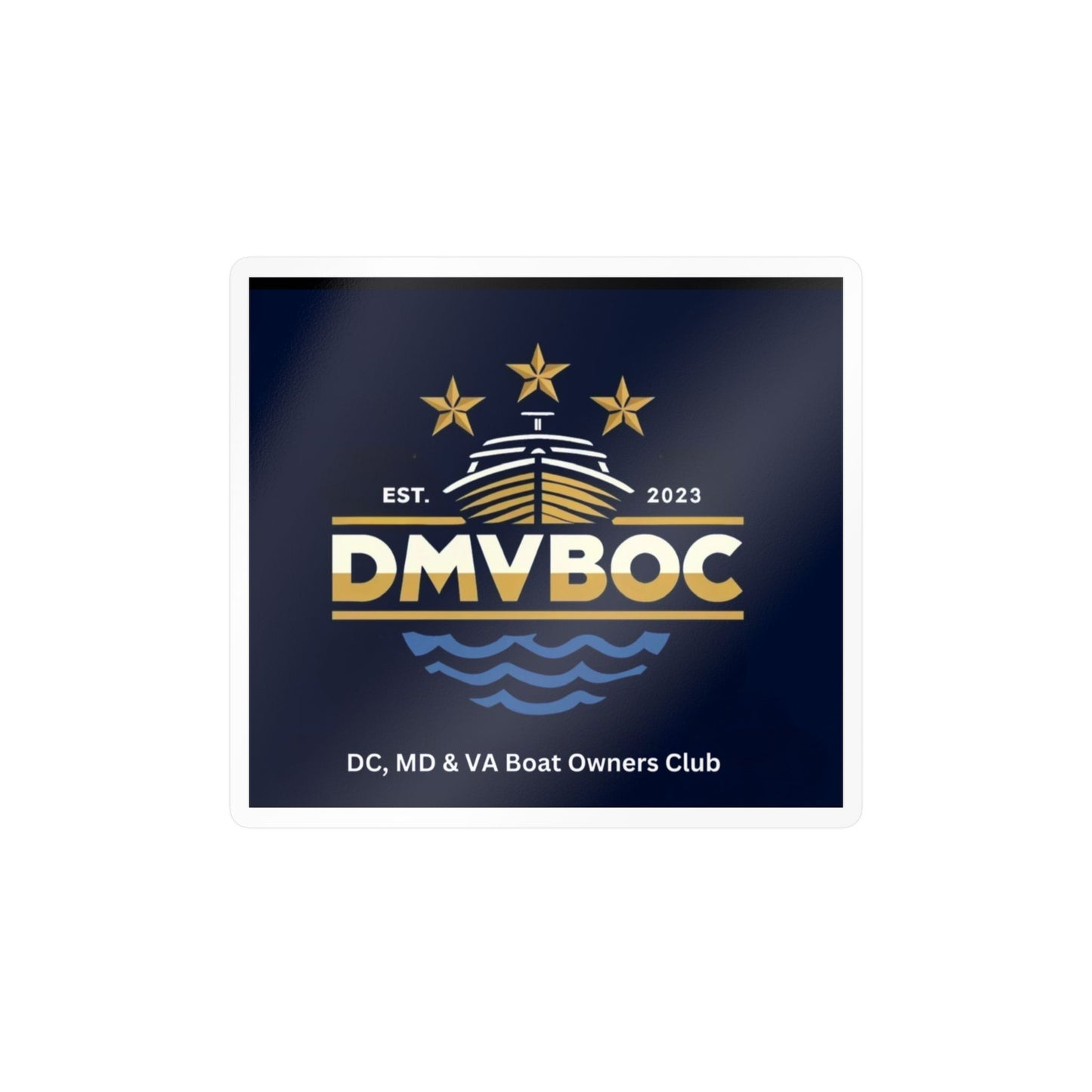 DMVBOC Boat Club Kiss-Cut Vinyl Sticker — DC MD VA Boat Owners Club Logo Decal