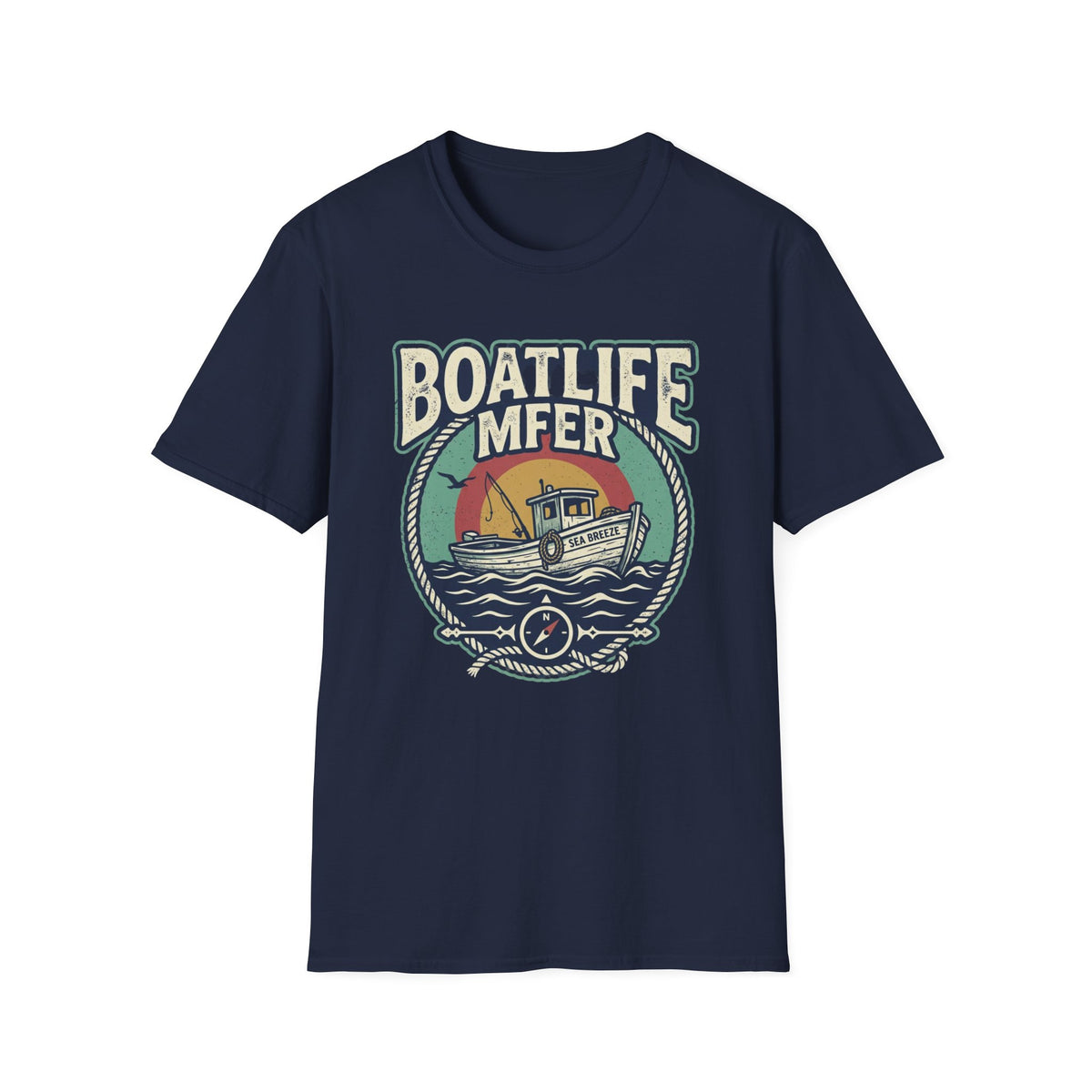 Boat Life T-Shirt – Vintage Fishing Boat Graphic 'Boat Life MFER' Tee