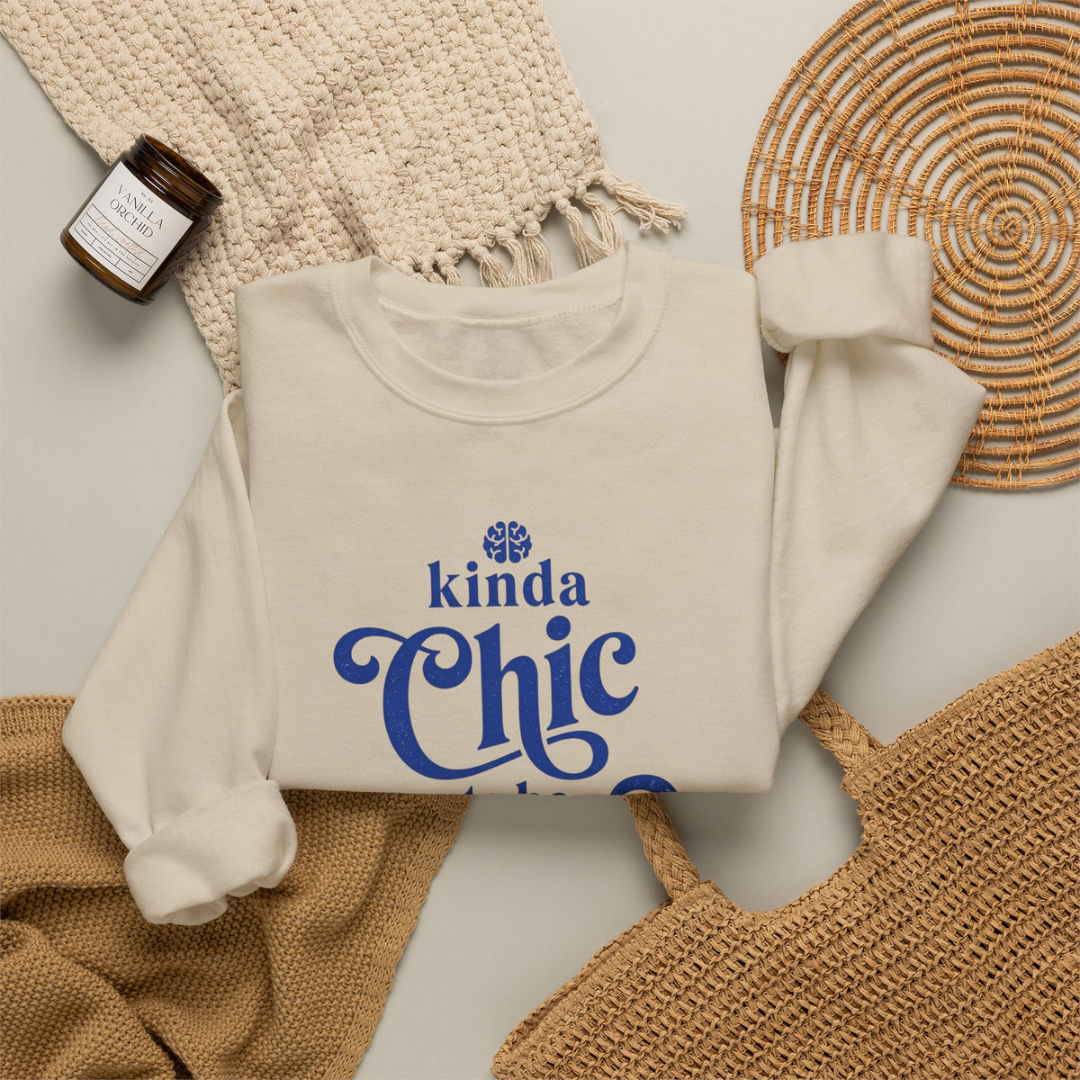 Kinda Chic to Be Creative Sweatshirt | Typographic Script Crewneck