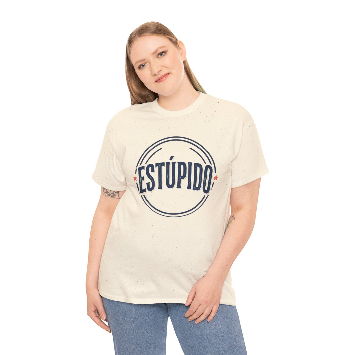ESTÚPIDO Circle Logo Graphic Tee (Spanish Funny Statement)