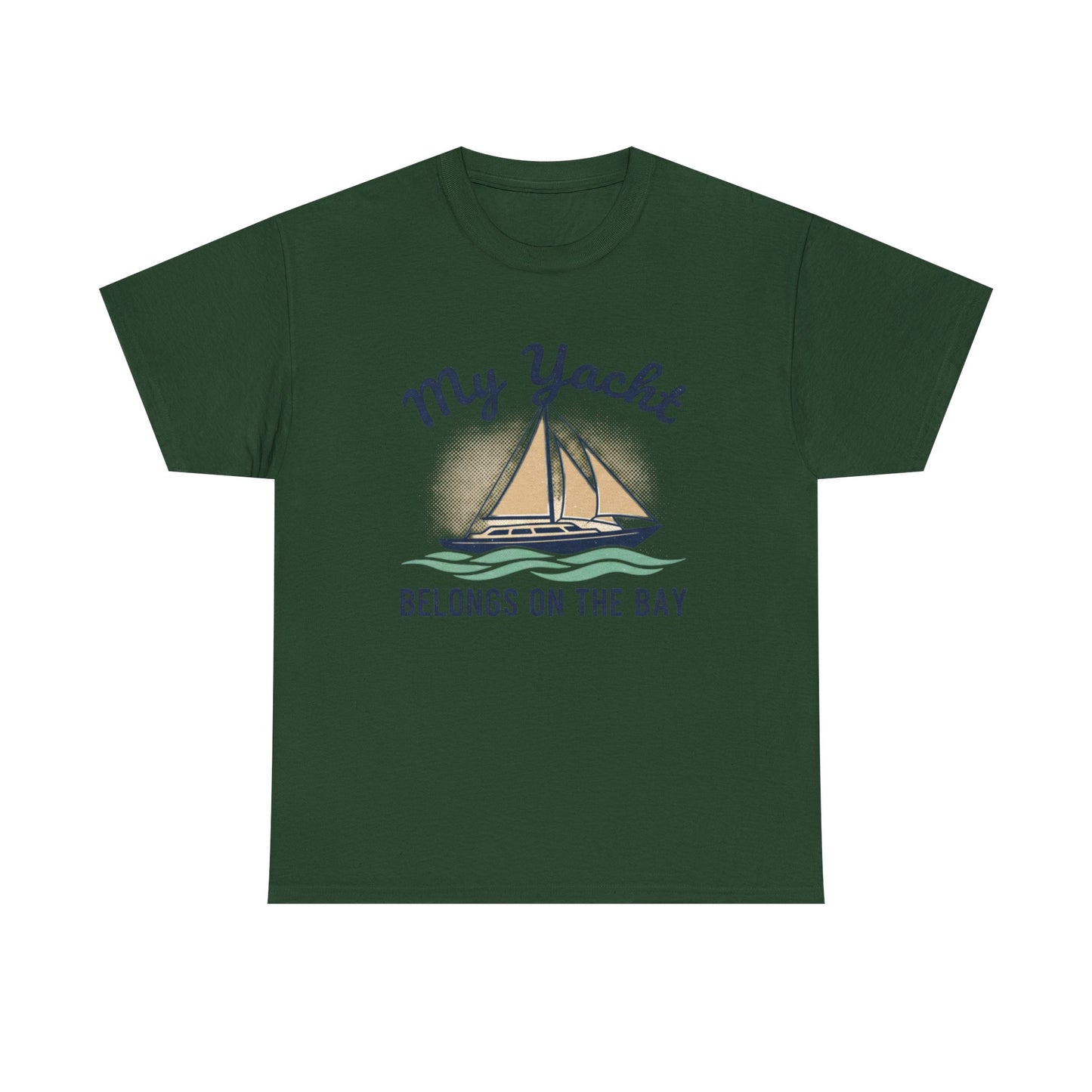 Sailboat Graphic Tee - "My Yacht Belongs on the Bay" Casual Nautical T-Shirt