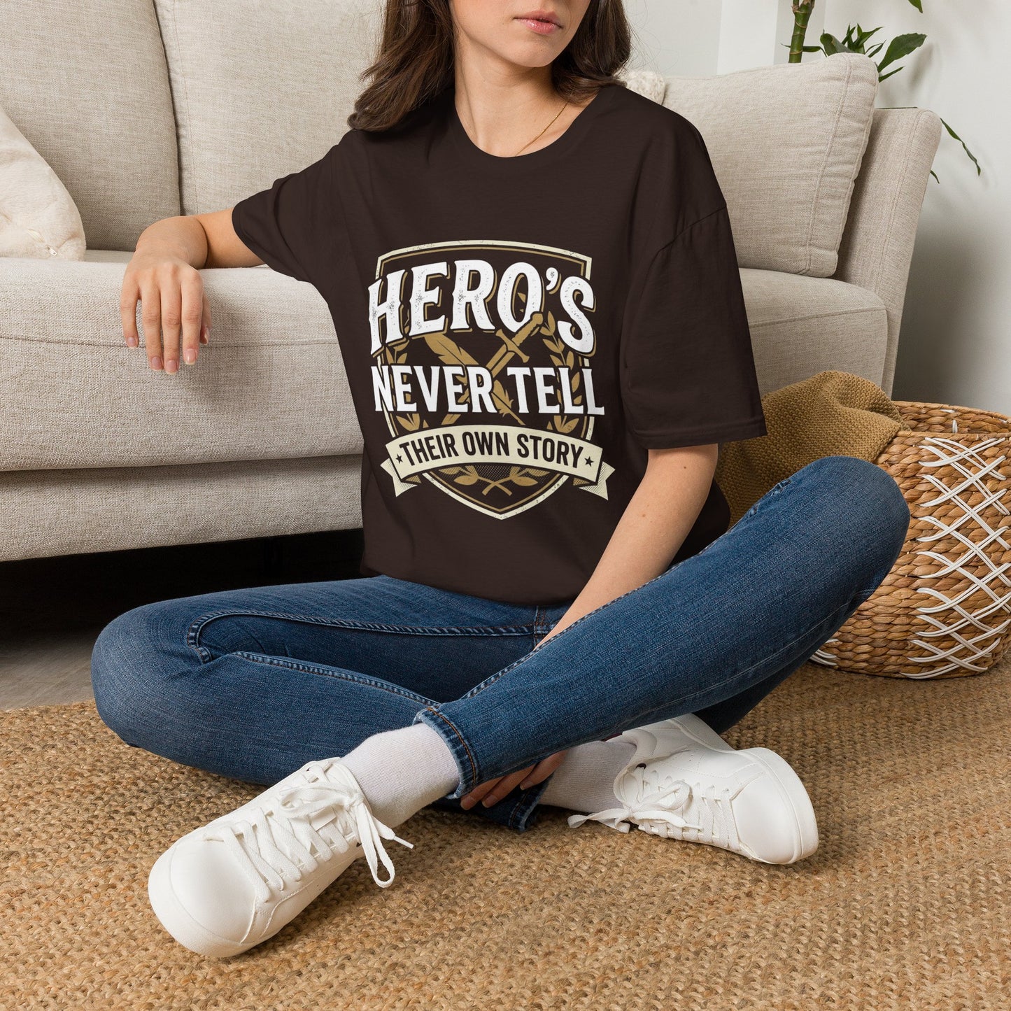 Hero's Never Tell T-Shirt — 'Hero's Never Tell Their Own Story' Graphic Tee for Veterans & First Responders