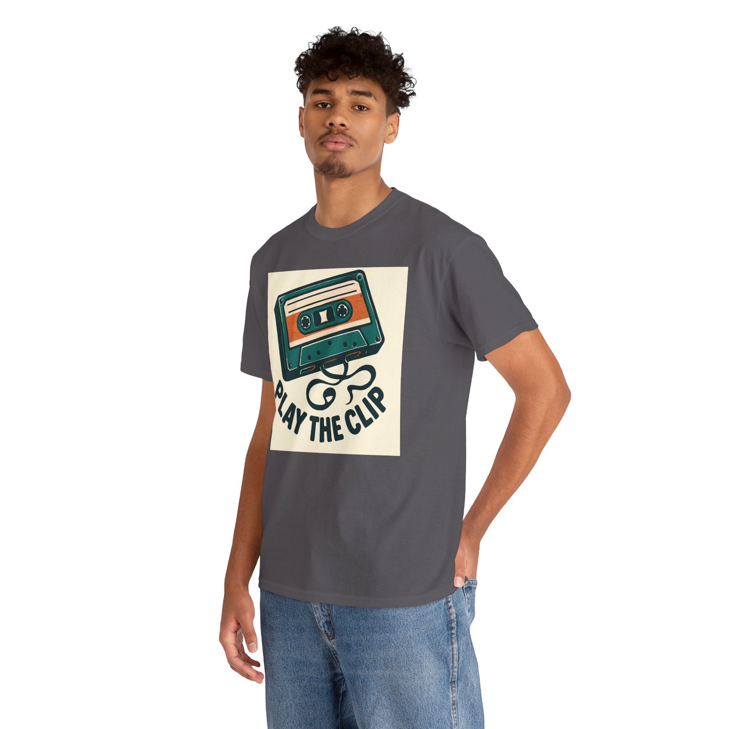 Cassette Tape 'Play the Clip' T-Shirt — Retro Music Tee Printify