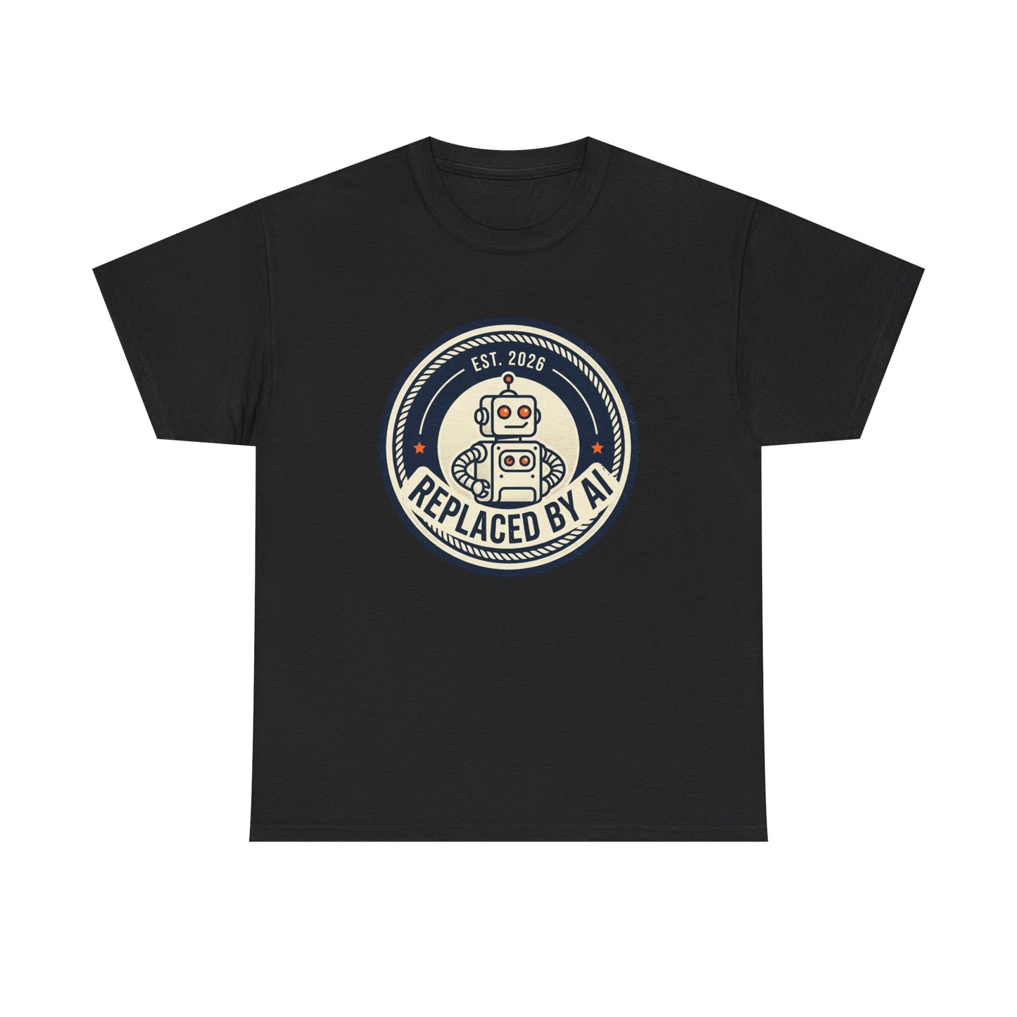 "Replaced by AI" Retro Robot Graphic Tee