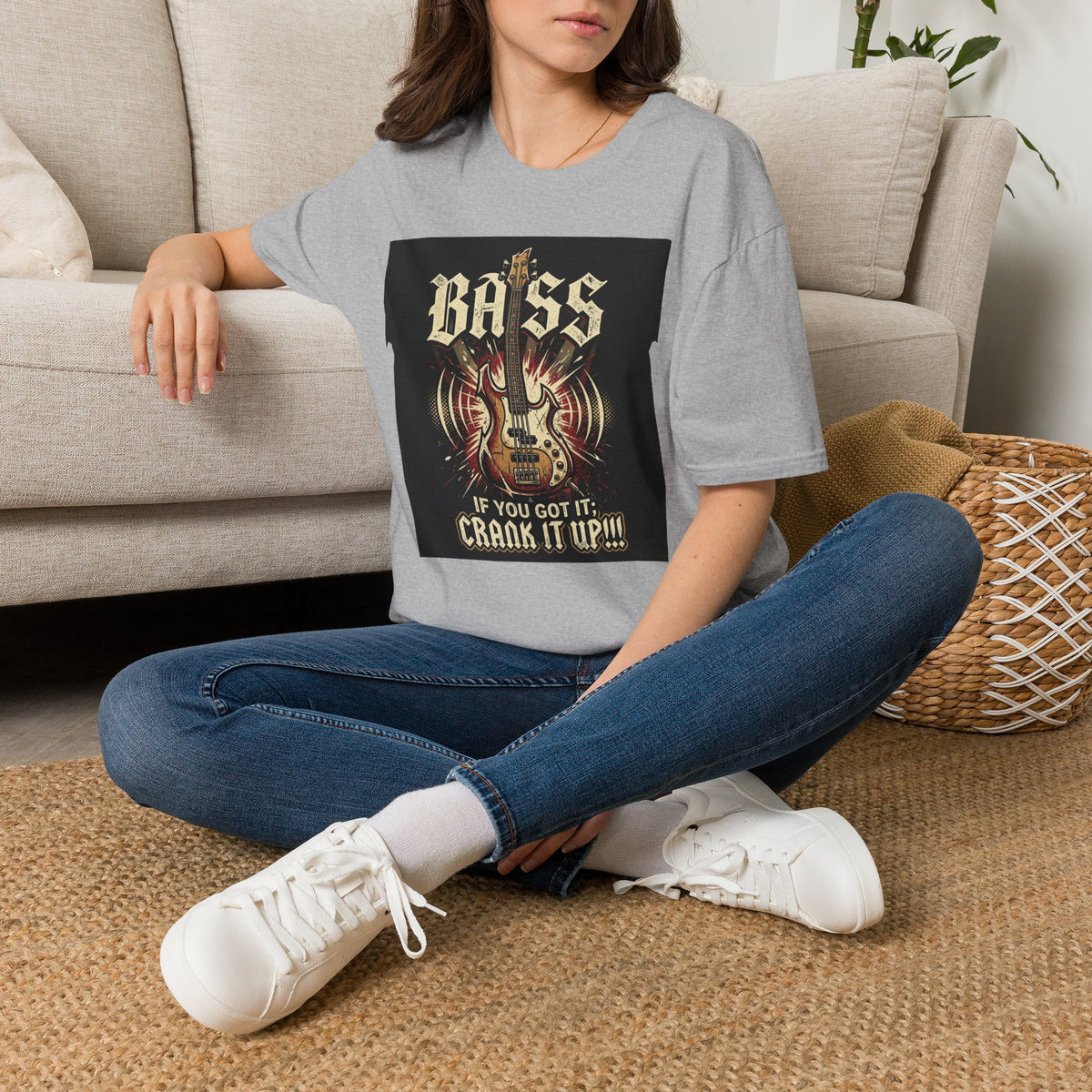 Bass Guitar T-Shirt — "Bass: If You Got It, Crank It Up!" Rock Music Tee