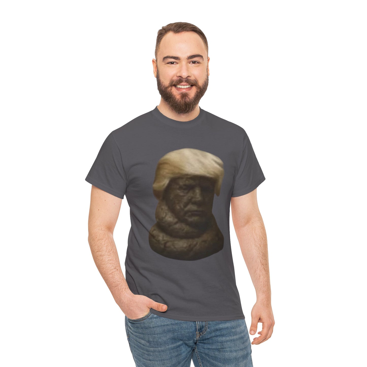 Graphic Tee — Bronze Bust Illustration T‑Shirt