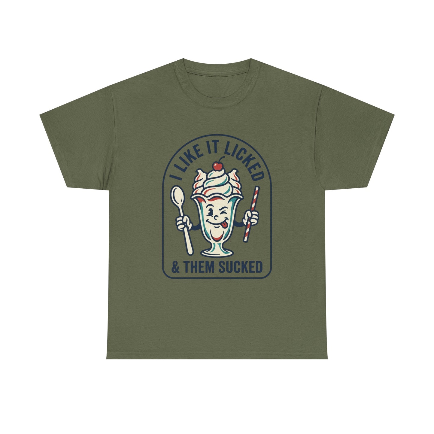 "I Like It Licked & Them Sucked" Retro Dessert Shirt - Ice Cream Sundae Tee