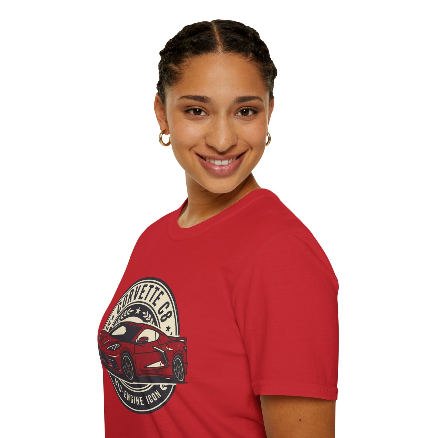 Corvette C8 Tee — Red Mid‑Engine Icon Car Shirt