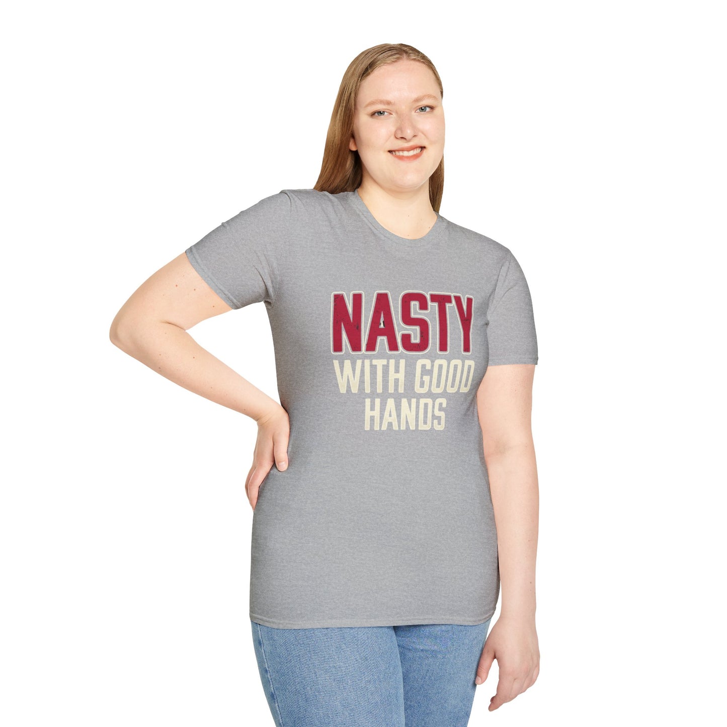 "NASTY With Good Hands" Bold Lettering Graphic Tee