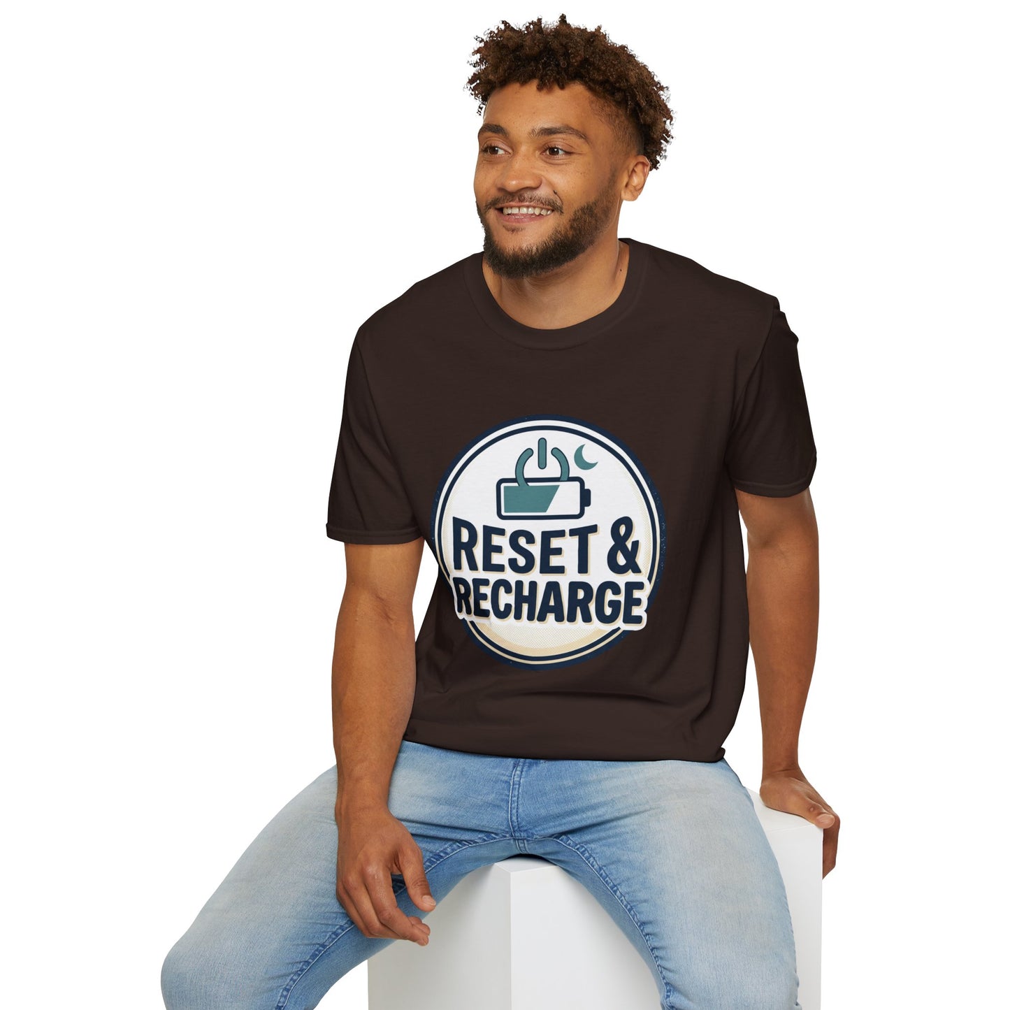 Reset & Recharge T-Shirt — Self-Care Relaxation Graphic Tee