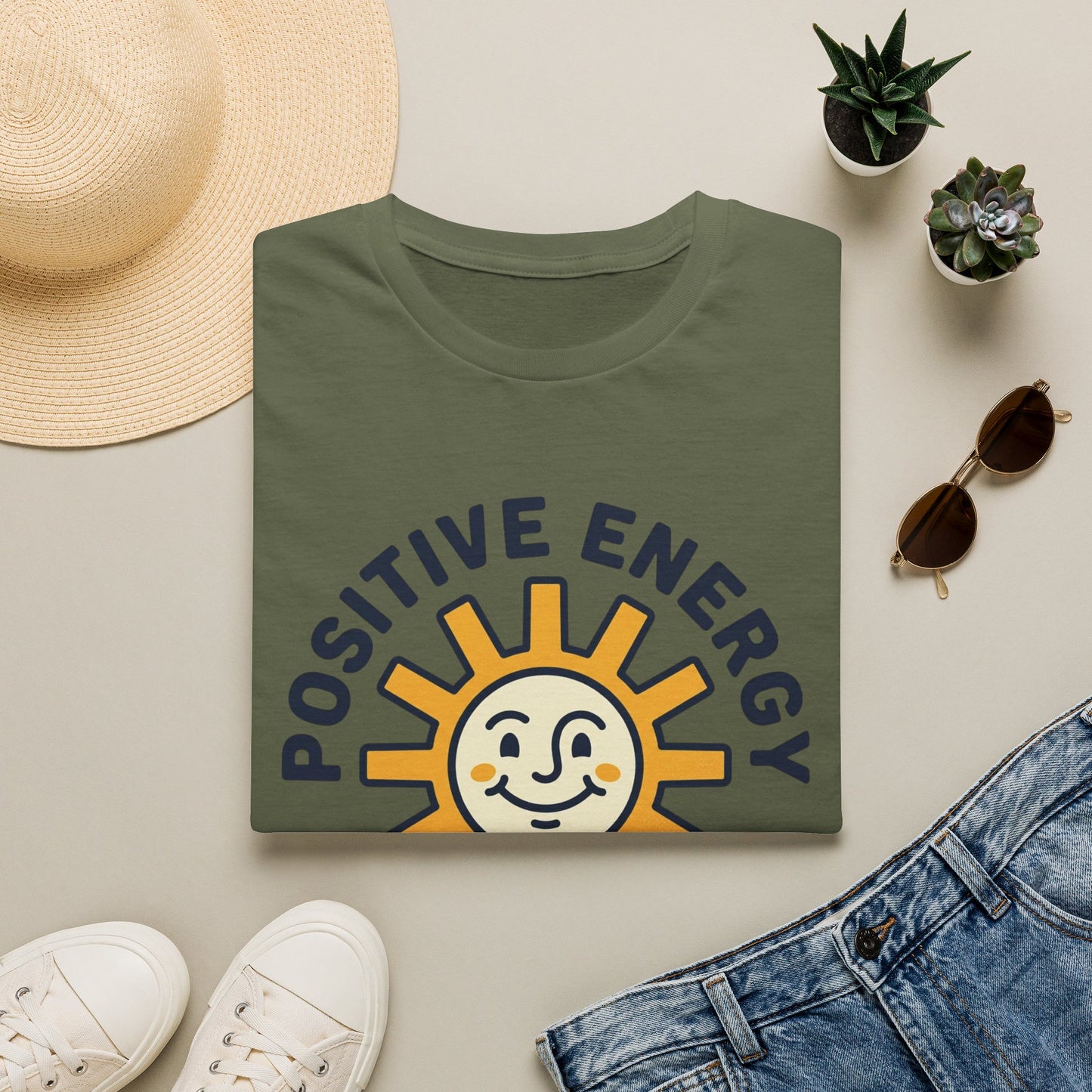 Positive Energy T-Shirt — Sunny 'Positive Energy Only' Graphic Tee