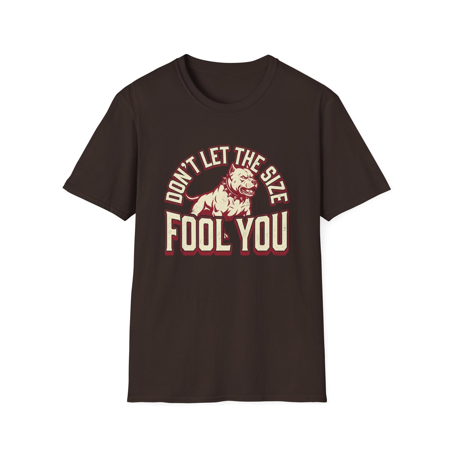 "Don’t Let The Size Fool You" Vintage Dog Tee-Pitbull Graphic T-Shirt