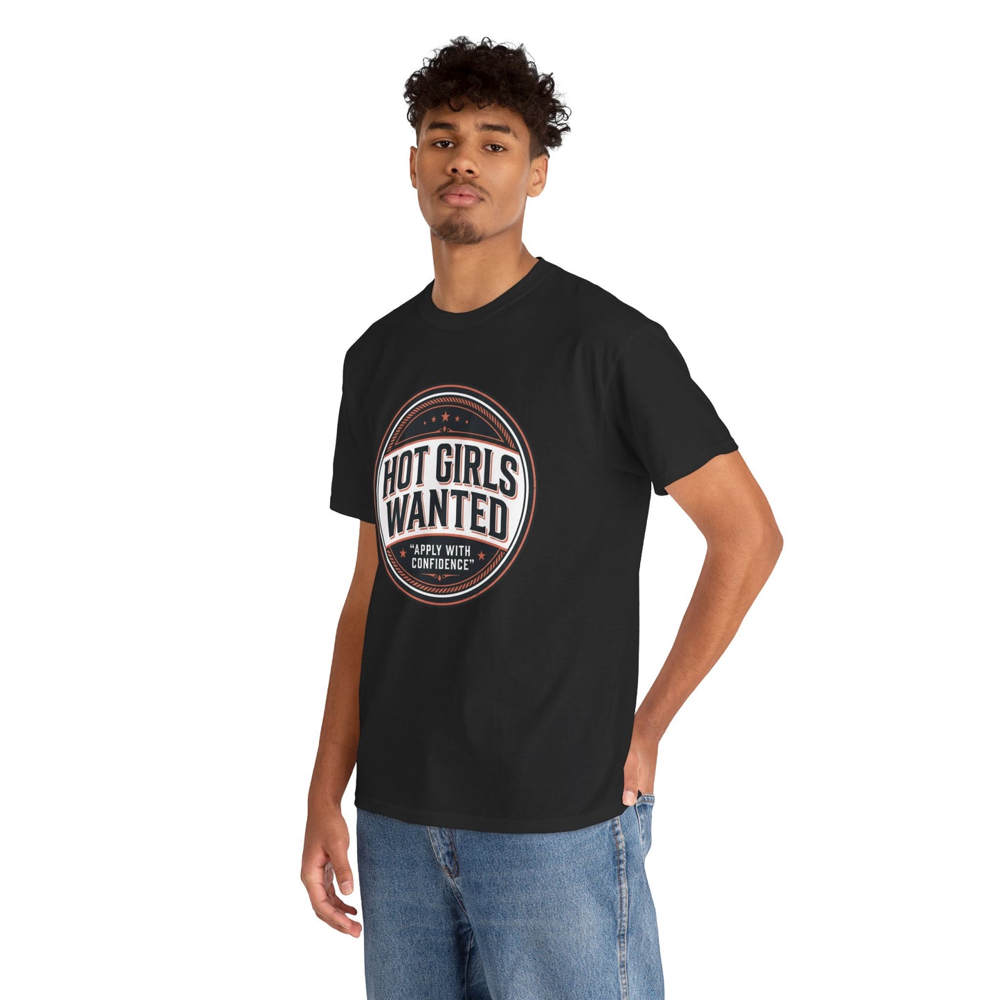 T-Shirt — "Hot Girls Wanted" Retro Badge Tee