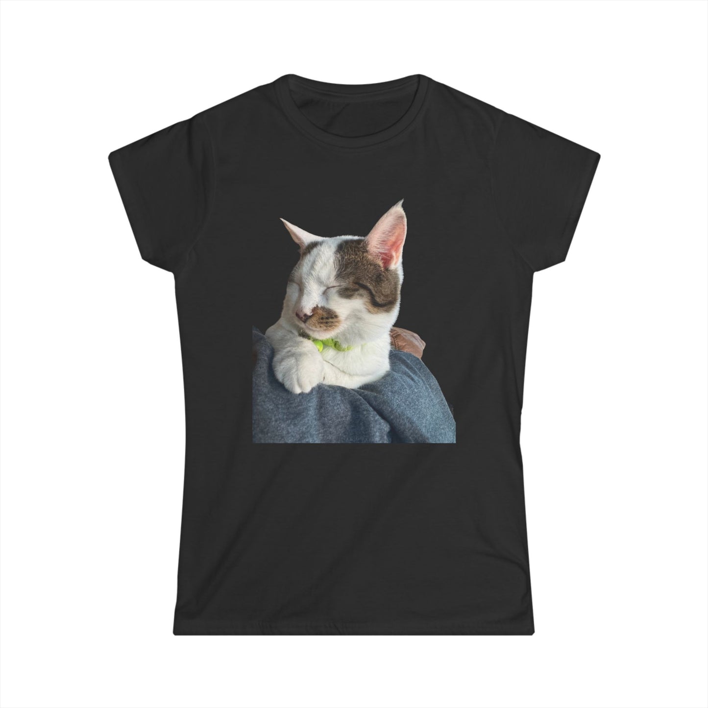 Cat Cuddle Tee — Cute Sleeping Kitten Graphic Women's T‑Shirt