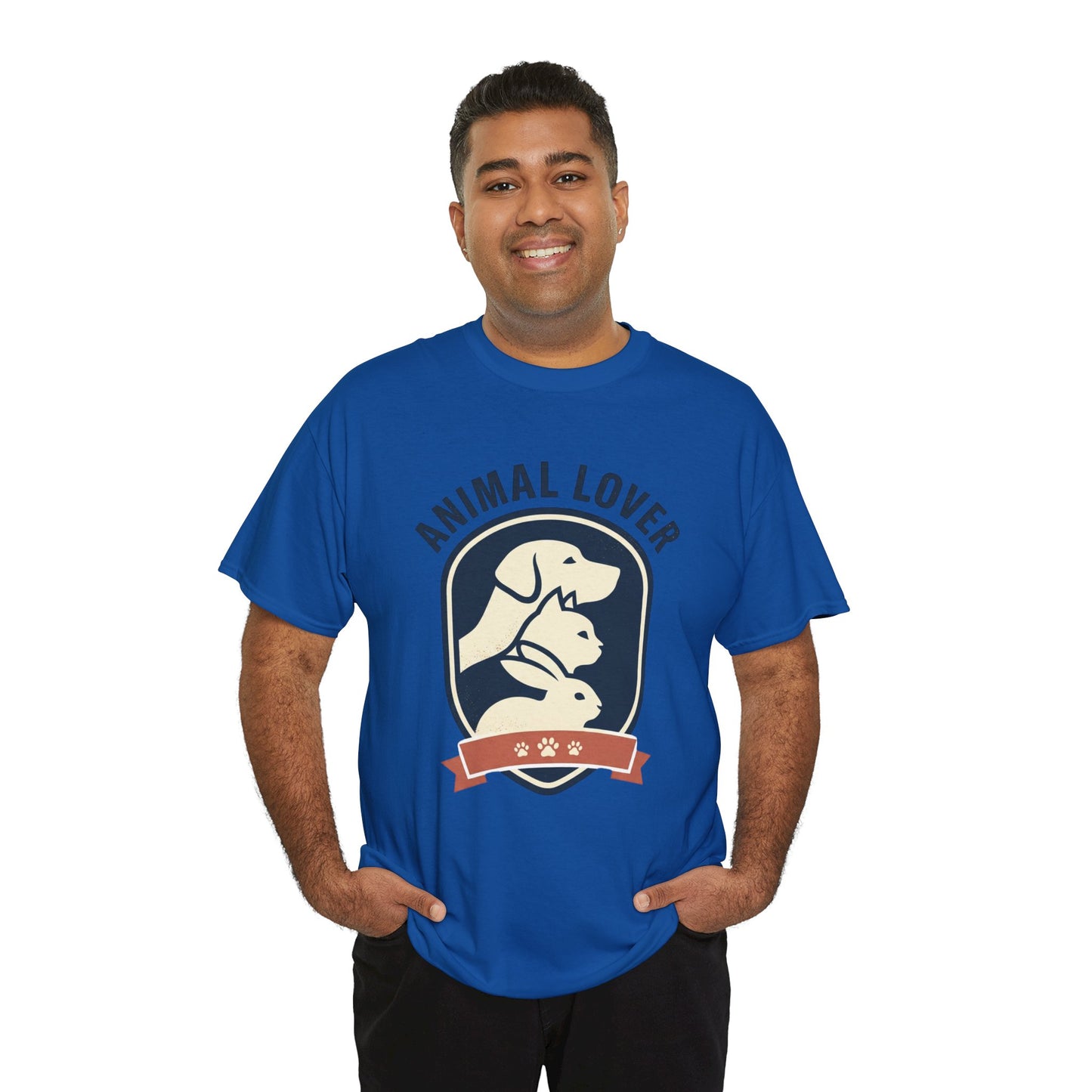 Animal Lover T-Shirt — Retro Pet Badge Tee (Dogs & Cats)