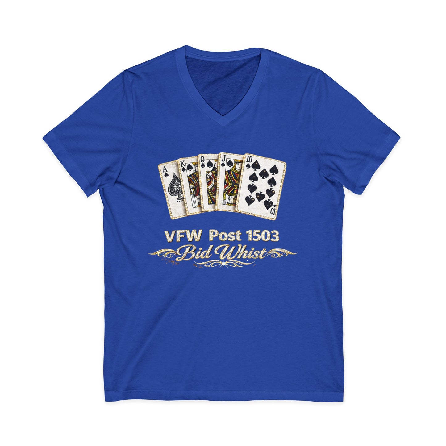 VFW Post 1106 'Bad Beats' Poker Card V-Neck Tee