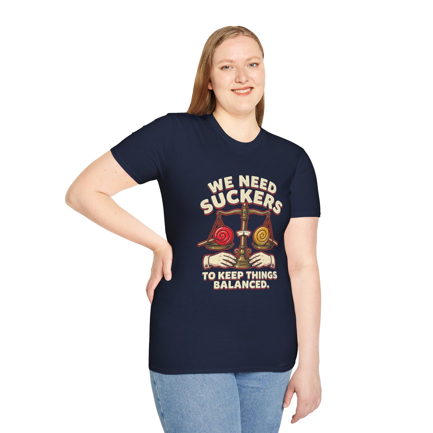 "We Need Suckers to Keep Things Balanced" Retro Candy Scale Tee