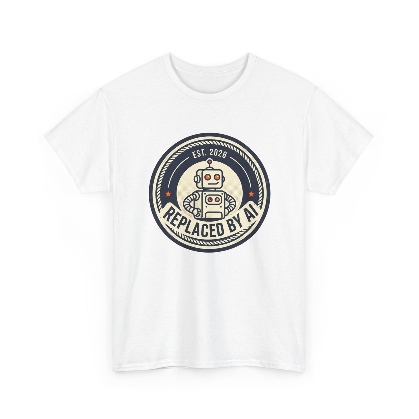 "Replaced by AI" Retro Robot Graphic Tee