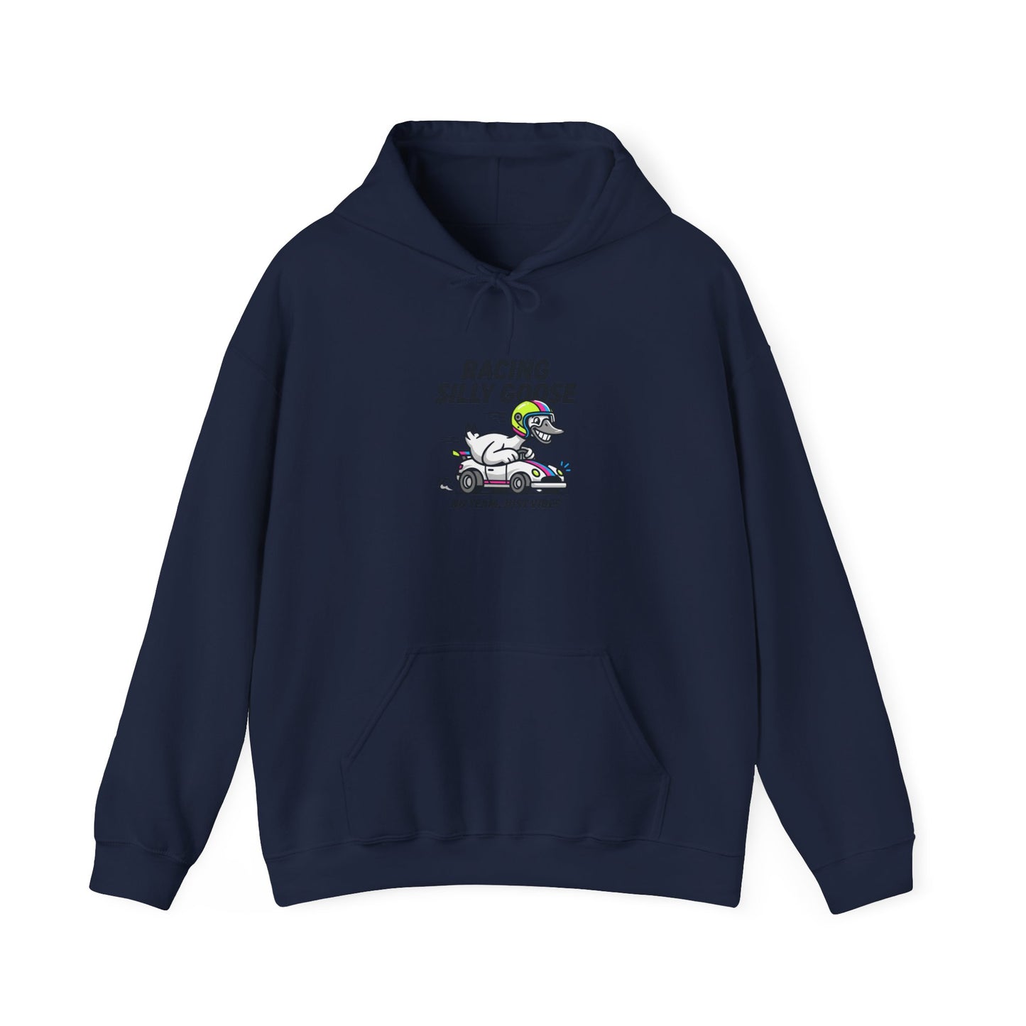 Racing Silly Goose Hoodie | motorsport parody, checkered pit crew humor