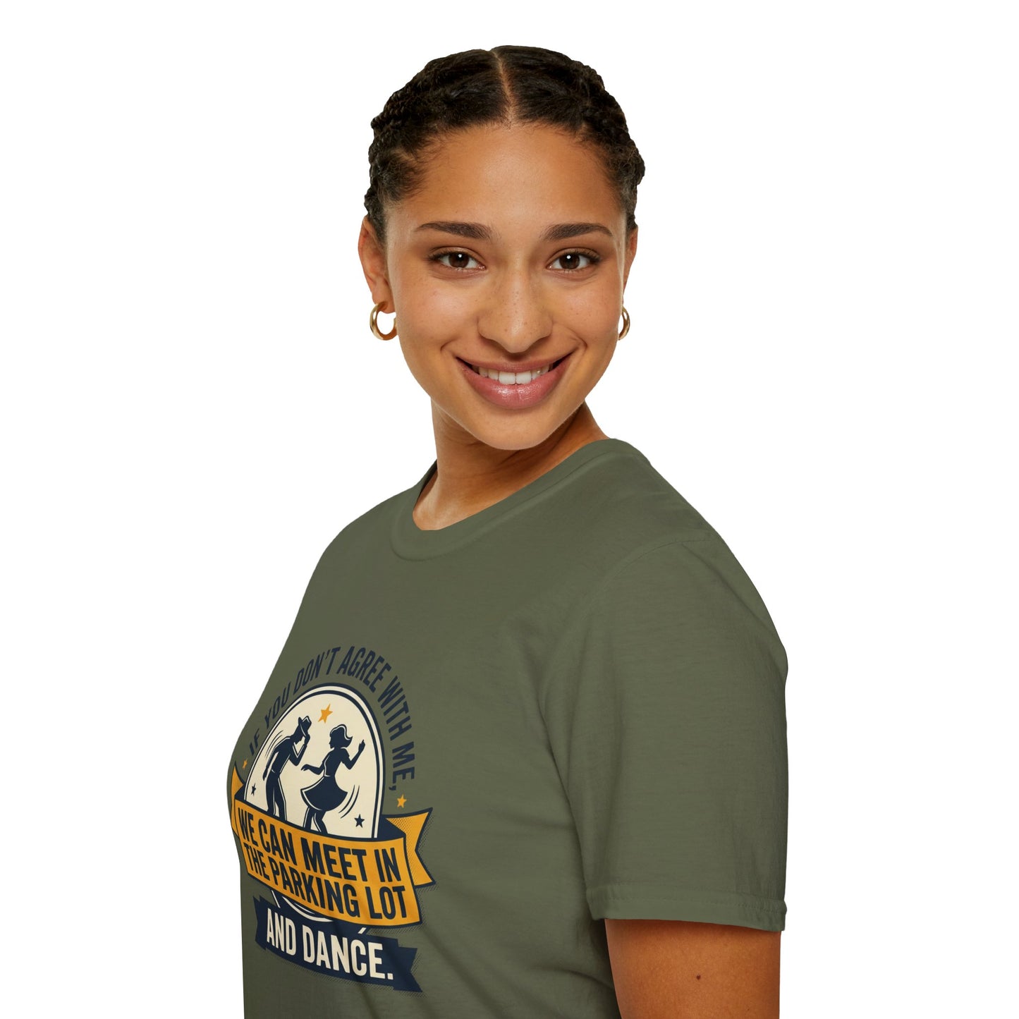 "If You Don’t Agree With Me, We Can Meet in the Parking Lot and Dance" Retro Dancing Graphic Tee