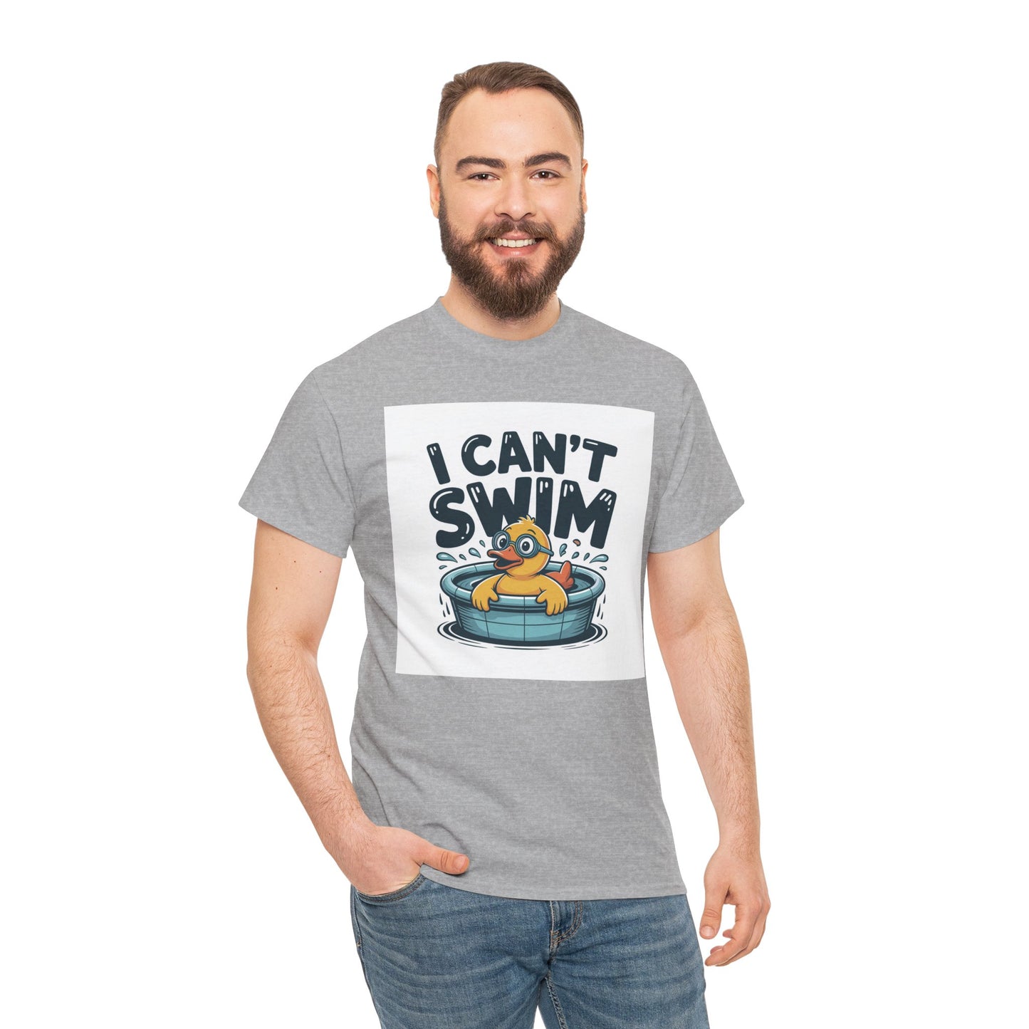 I Can't Swim Duck T-Shirt — Cute Funny Pool Float Graphic Tee
