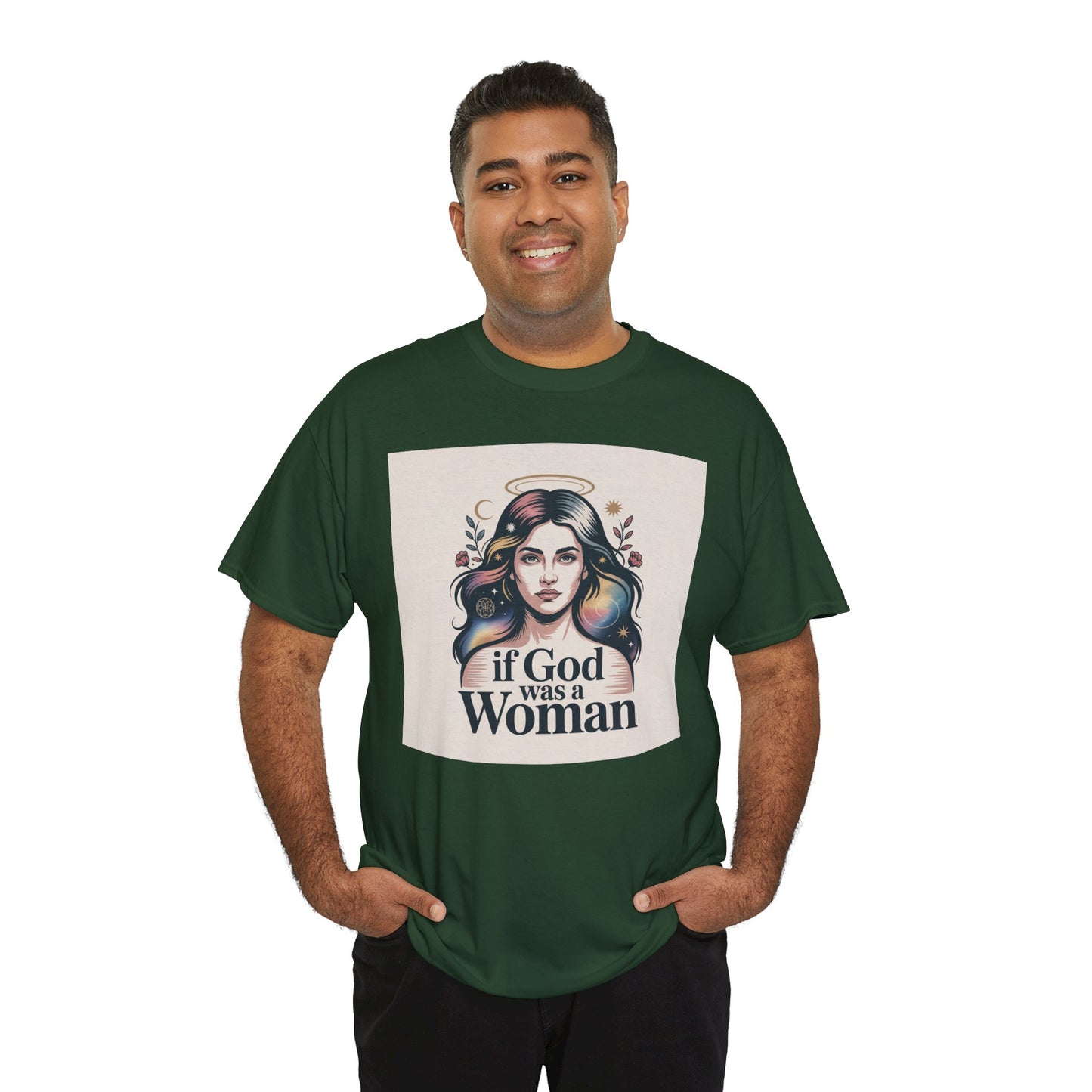 If God Was a Woman T-Shirt — Feminist Retro Portrait Tee