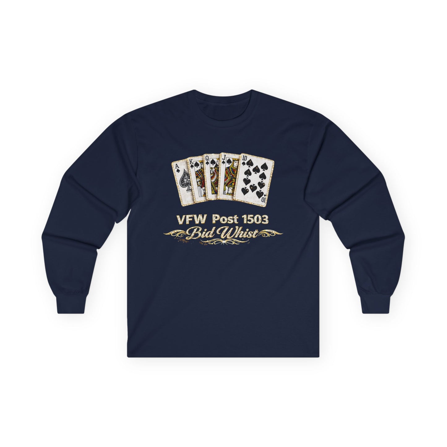 VFW Post 1509 Poker Aces Long Sleeve Tee — Veterans Card Game Shirt
