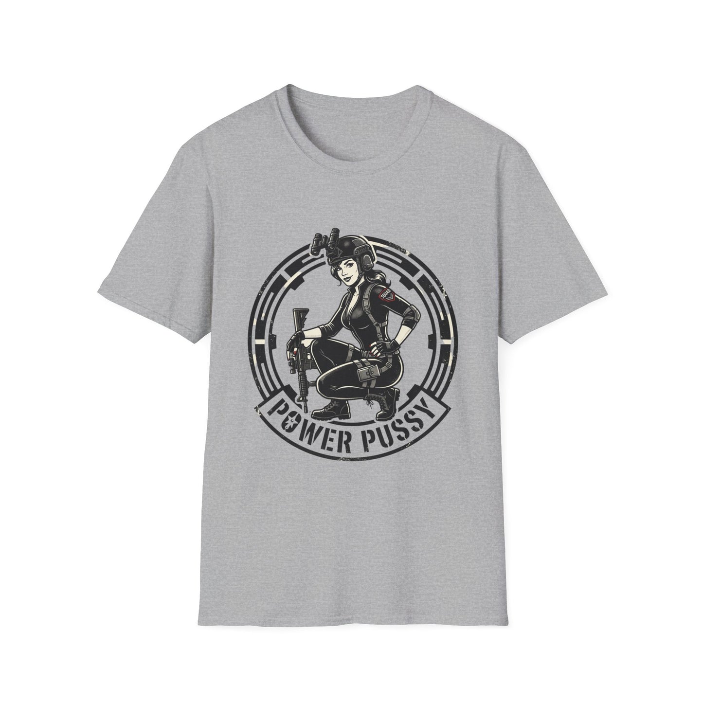 Power Pussy Graphic T-Shirt — Retro Pinup Catwoman Style Tee