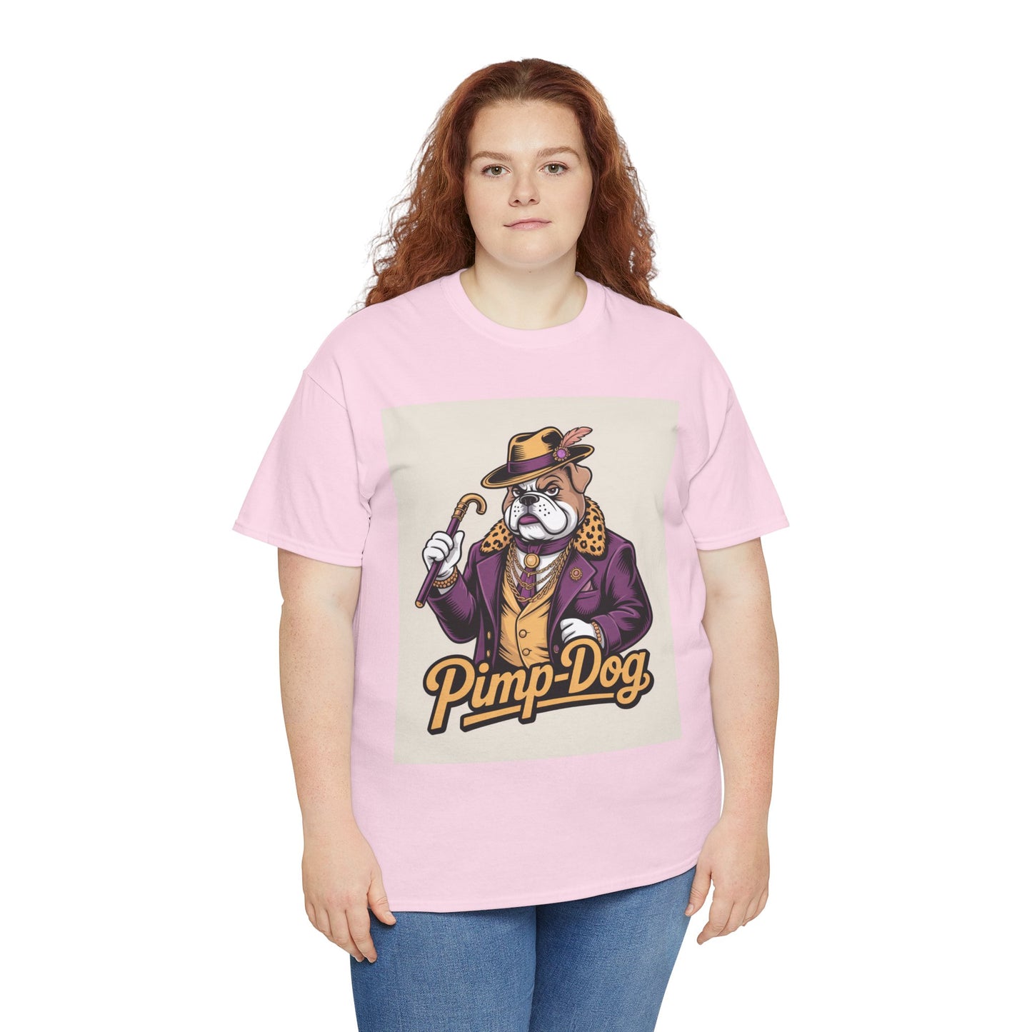 Pimp-Dog Graphic Tee — Retro Bulldog Character Shirt Printify