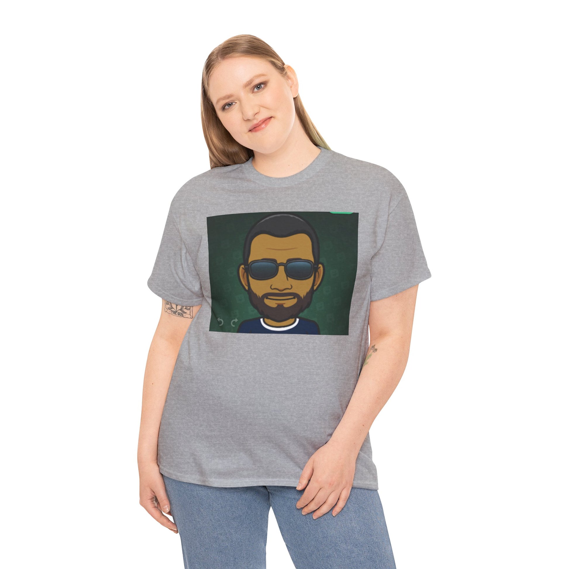 Bitmoji Portrait Tee — Cool Sunglasses Avatar Graphic T-Shirt Printify