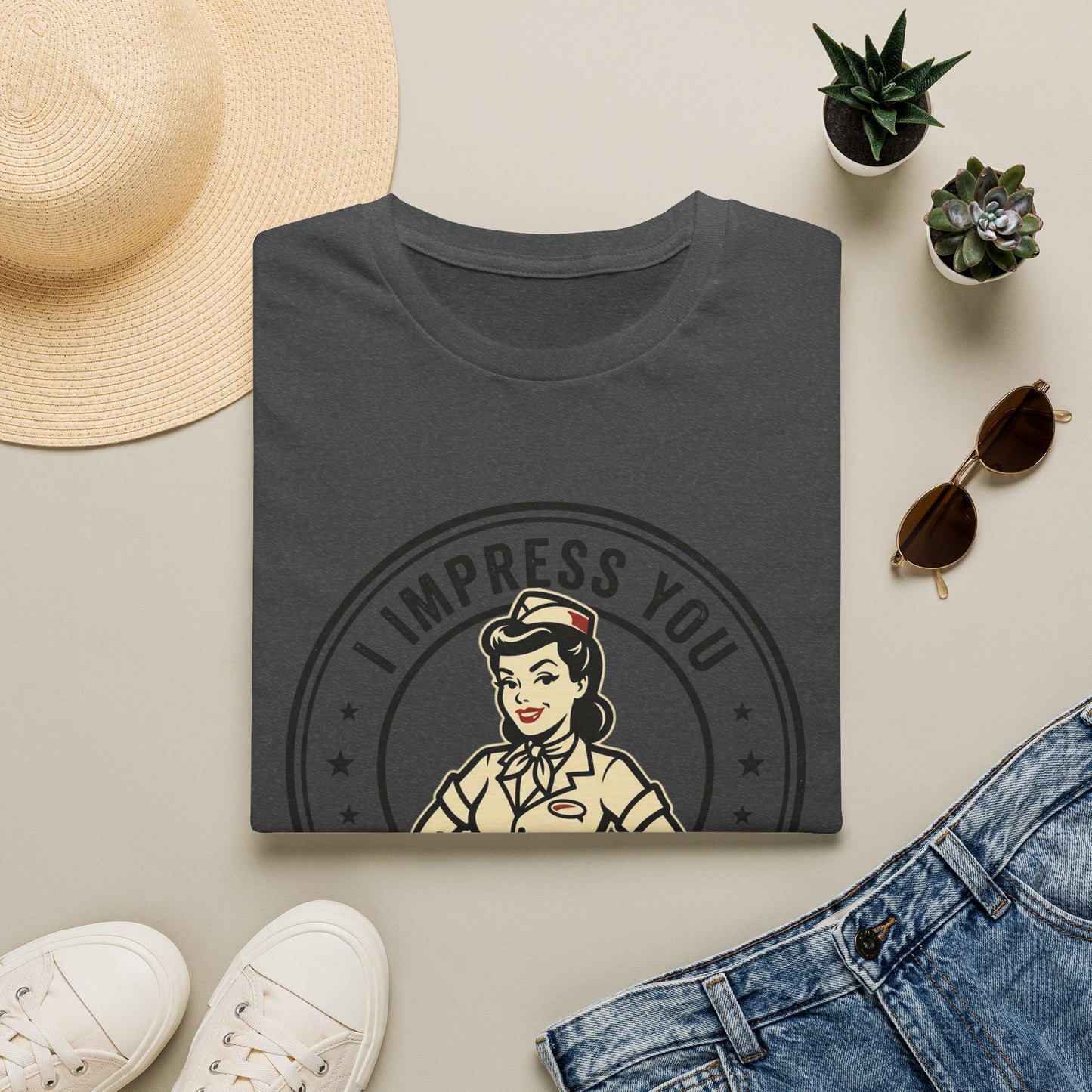 'I Impress You' Vintage Pin-Up Graphic Tee