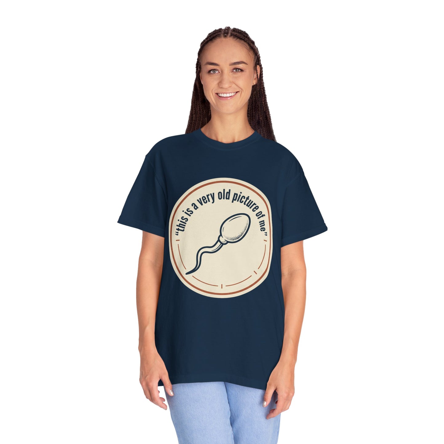 Vintage Sperm Graphic T-Shirt — "this is a very old picture of me"