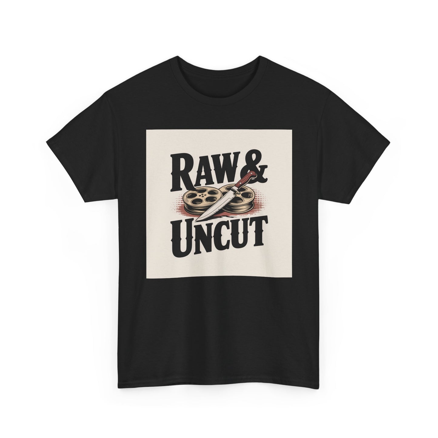 Raw & Uncut Graphic Tee — Vintage Film Reel Movie Lover T-Shirt