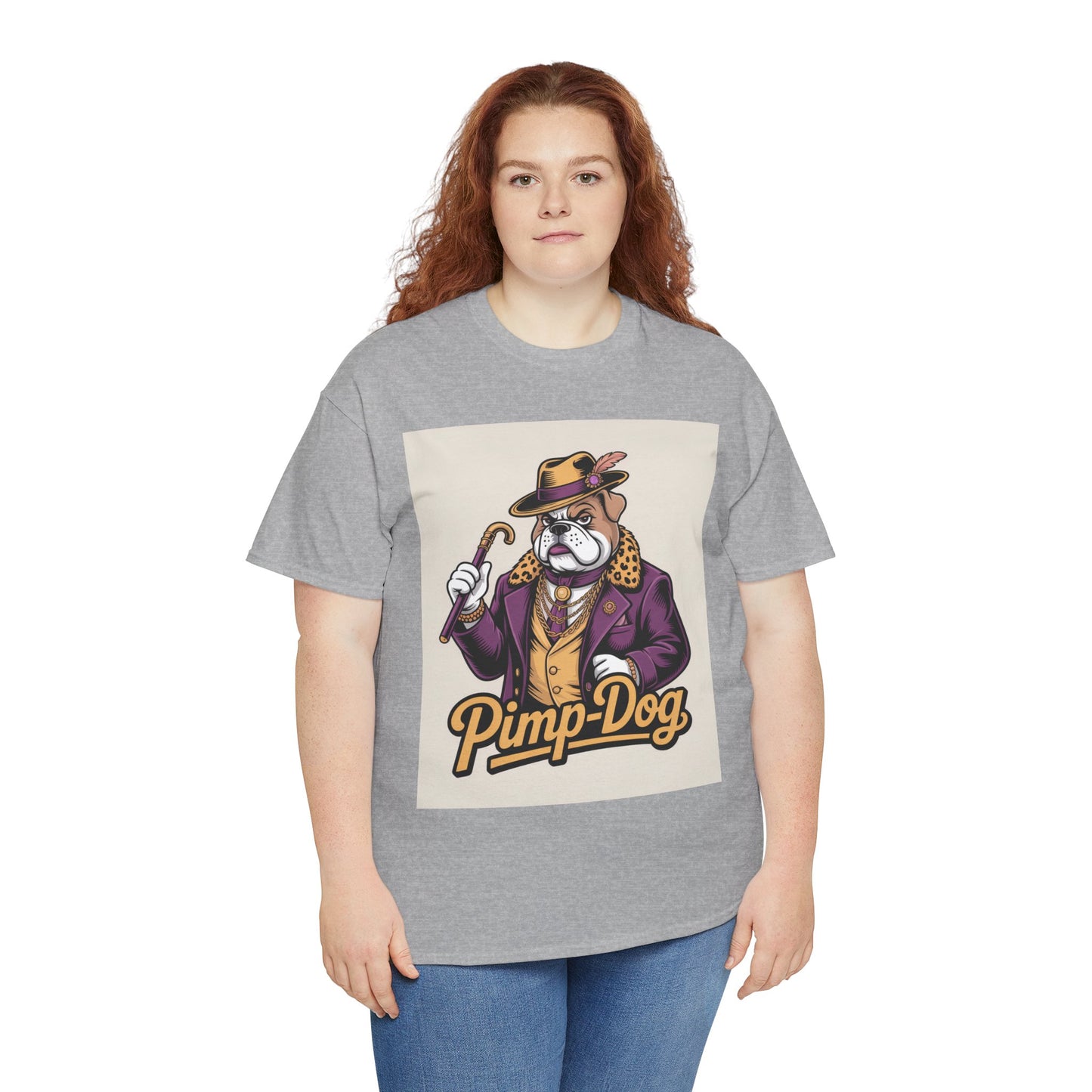 Pimp-Dog Graphic Tee — Retro Bulldog Character Shirt Printify