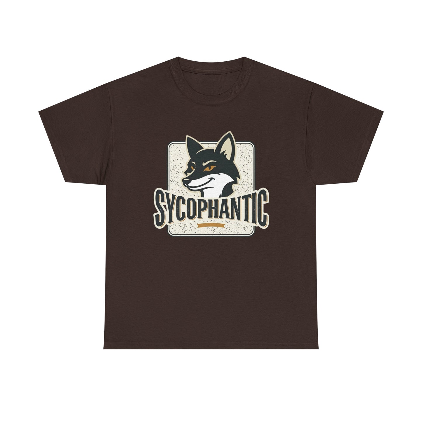 Sycophantic Fox Graphic Tee — Retro Animal Logo T-Shirt