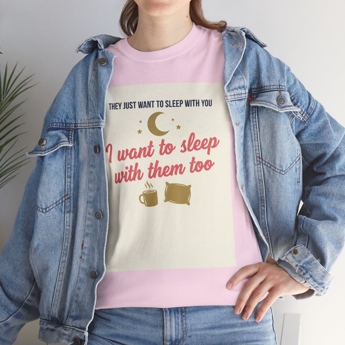 Sleepy Cats T-Shirt — "I Want to Sleep with Them Too" Cute Nighttime Pet Tee