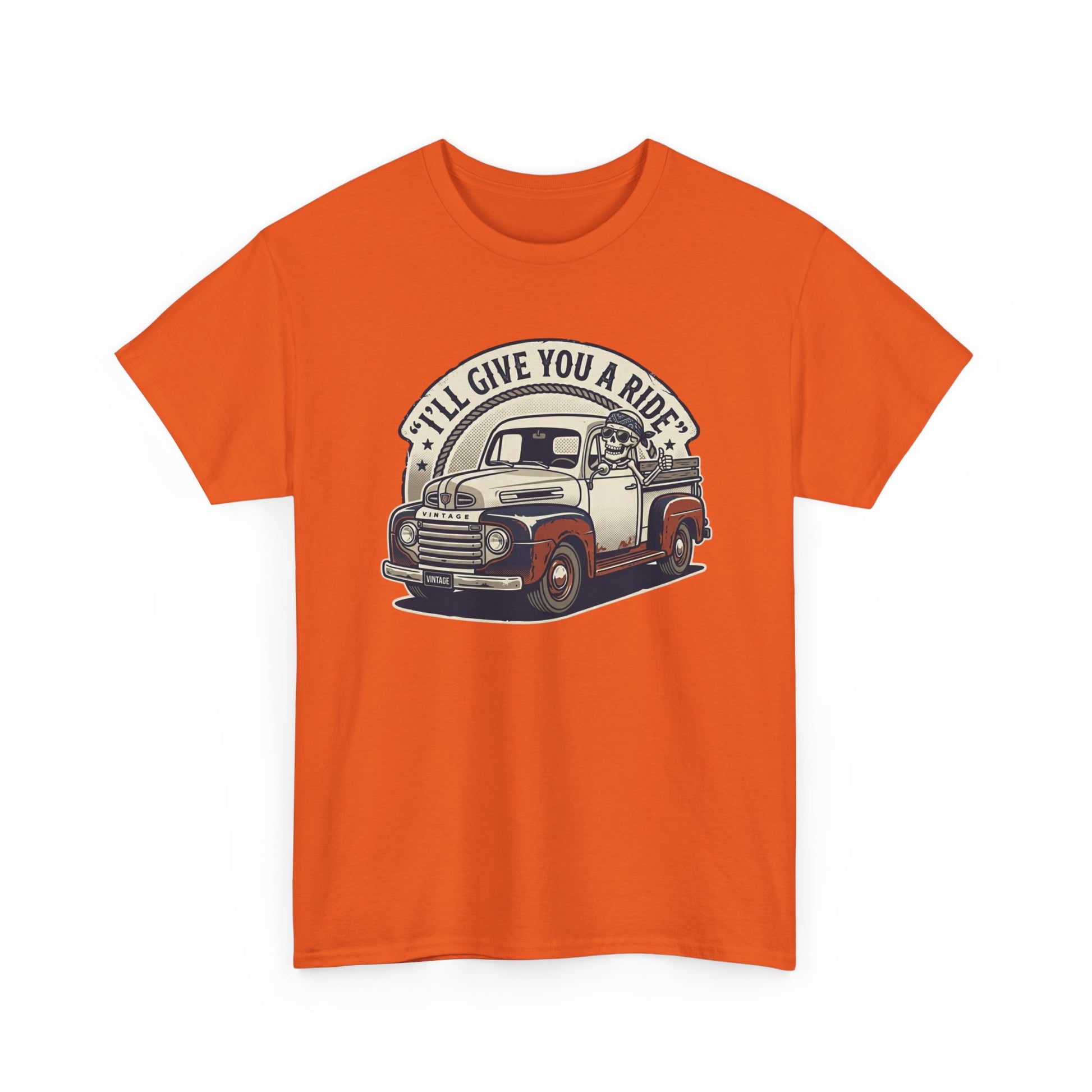 Vintage Pickup Truck T-Shirt — “I’ll Give You a Ride” Classic Retro Tee Printify
