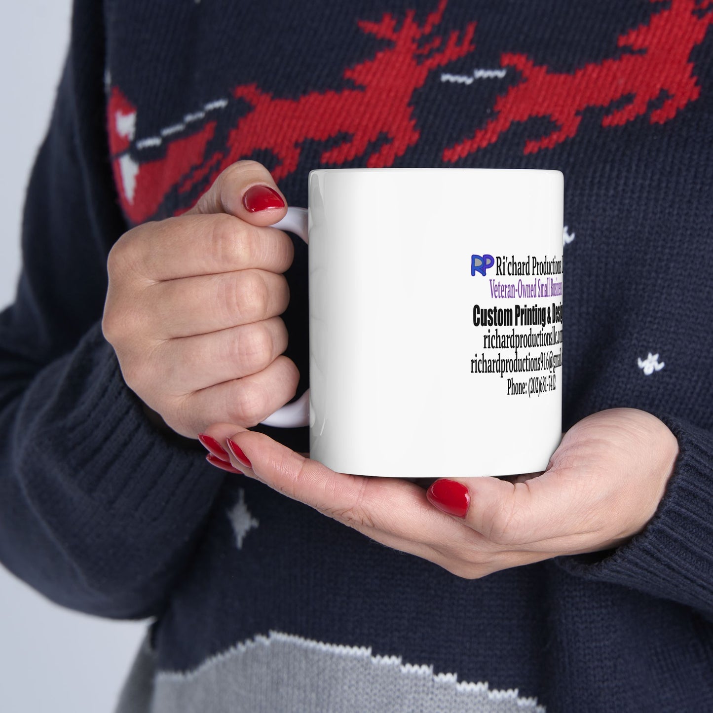 Ceramic Mug — Branded QR Code Business Contact Mug (11oz/15oz) Printify