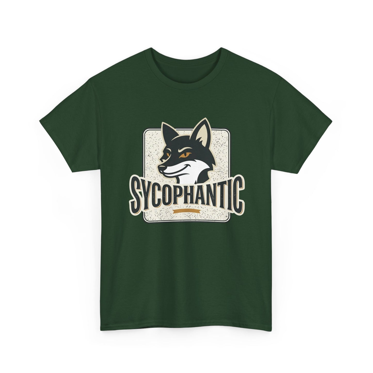 Sycophantic Fox Graphic Tee — Retro Animal Logo T-Shirt