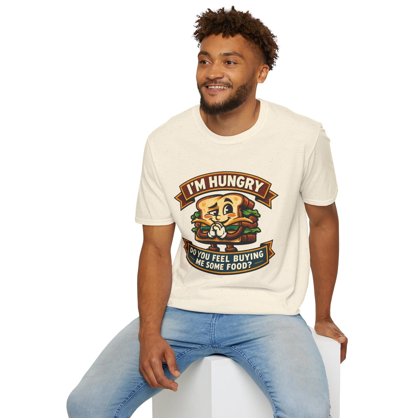 I'm Hungry Burger Graphic T-Shirt — "Do You Feel Buying Me Some Food?" Funny Foodie Tee